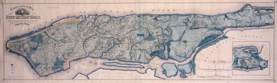 Carte topographique de New York, montrant les cours d